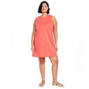 Old Navy Sleeveless Mini T-Shirt Dress - Size XXL in Coral Tropics